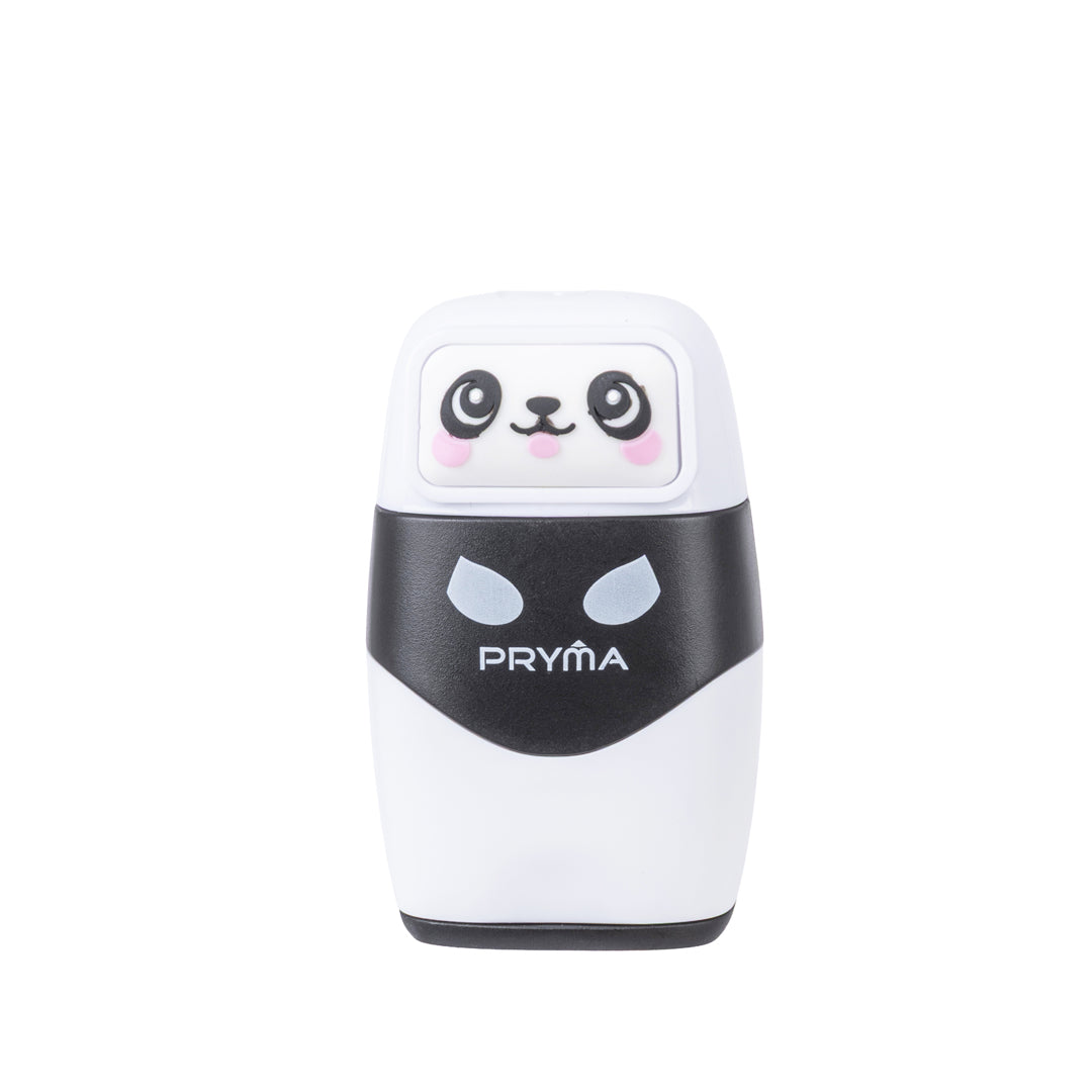 PRYMA Gomma e Temperino 2 Fori Kawaii Bianco (Panda) – Set 2-in-1 Doppia Funzione, Gomma per Cancellare con Temperamatit