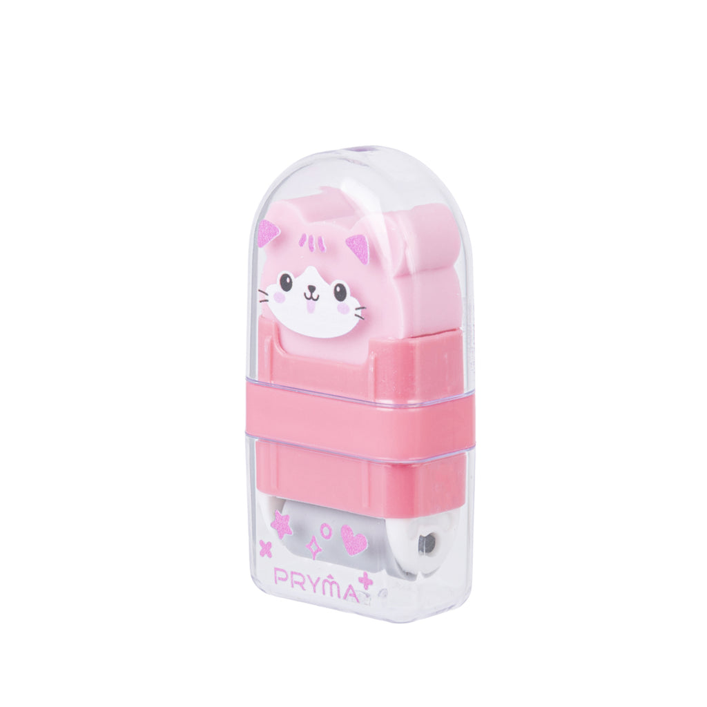 Gomma e Rullo Raccoglipelucchi Kawaii Rosa (Gattino)
