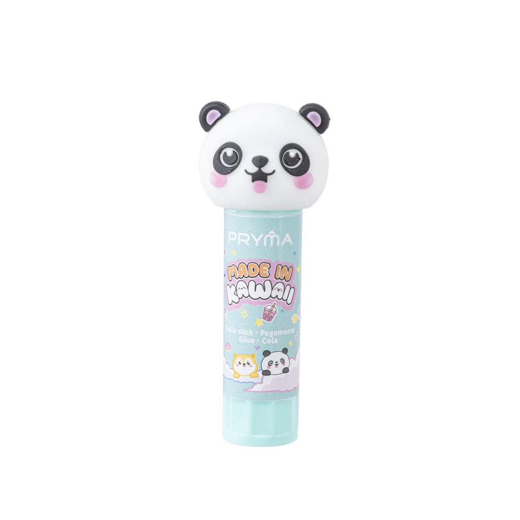 PRYMA Colla Stick Kawaii Azzurro (Panda) 9g – Colla Forte in Stick a Base d'Acqua con Tappo Personaggio 3D, Articoli Sco