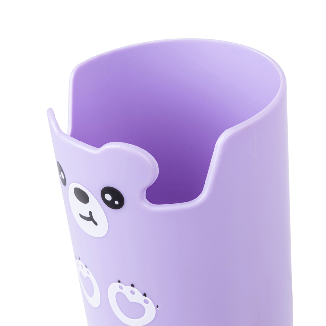 Portapenne da Scrivania Kawaii Viola (Orsetto)