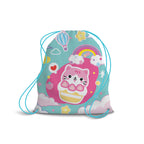 Zaino a Sacco Kawaii Azzurro e Rosa (Gattino)