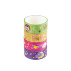 Set 4 Pezzi Nastro Adesivo in Carta Kawaii, 1.5 cmx2 m