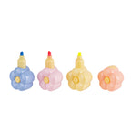 Glow Pop Set Evidenziatori per Bambini a Forma di Fiore Componibili, 4 Colori Pastello e Neon Impilabili