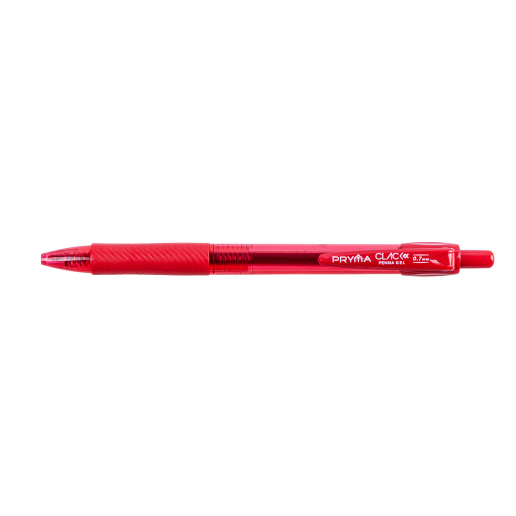 Clack Set 3 Penne Gel Rosse a Scatto, Punta Media 0.7 mm - Pryma