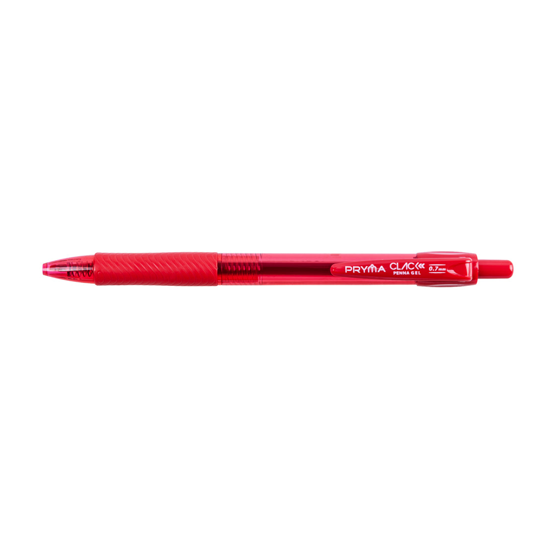 Clack Set 3 Penne Gel Rosse a Scatto, Punta Media 0.7 mm
