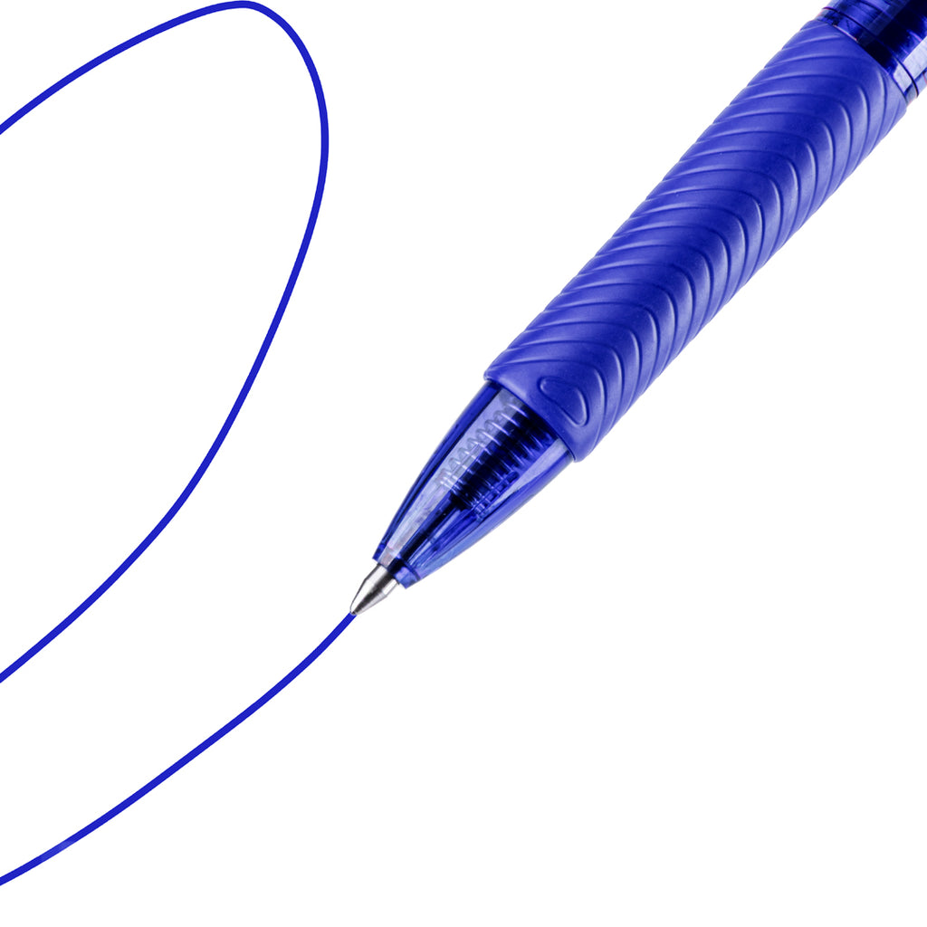Clack Set 5 Penne Gel Blu a Scatto, Punta Media 0.7 mm - Pryma