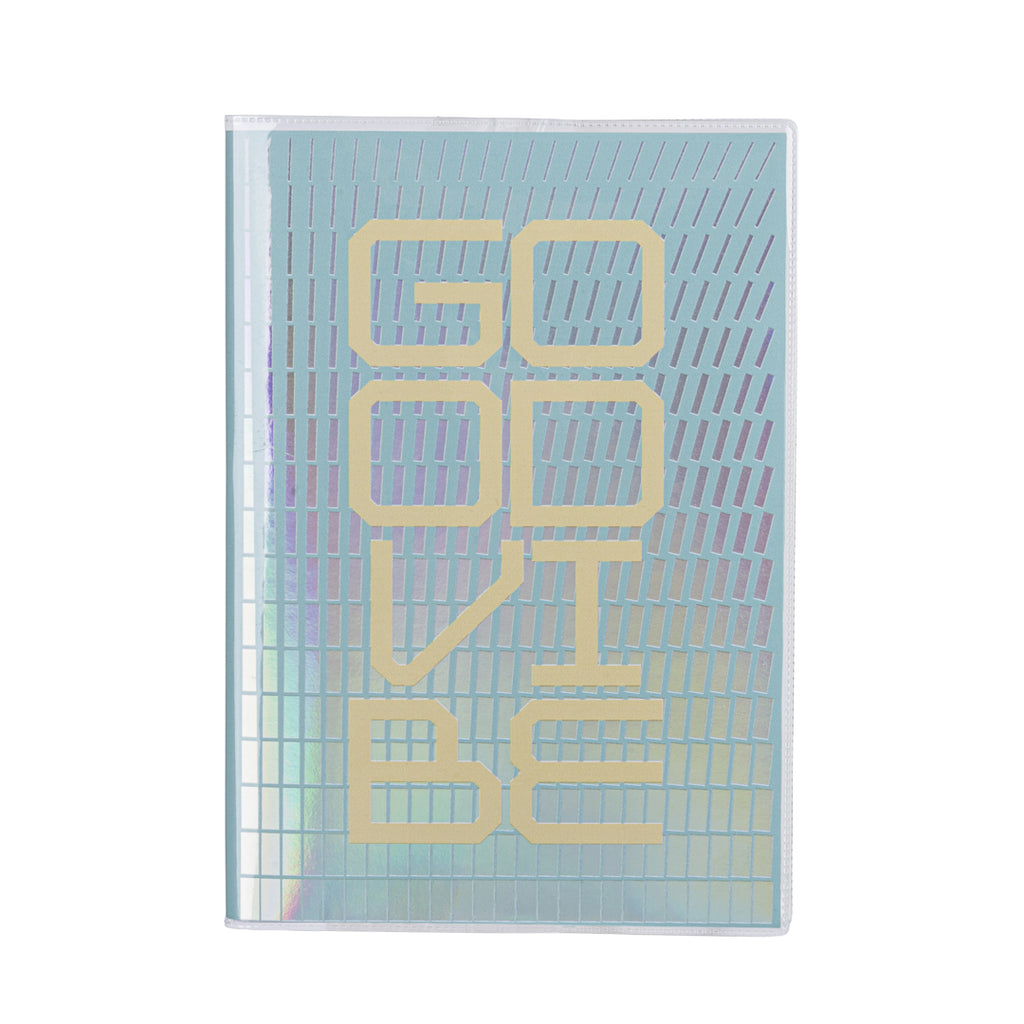 PRYMA Linea Line Memobook "Good Vibes" 14.5x20.8 cm – Quaderno Taccuino con Copertina Morbida, A5 Standard, 80 Fogli / 160 Pagine Rigate, Agenda per Appunti in Fantasia Geometrica a Griglia Olografica