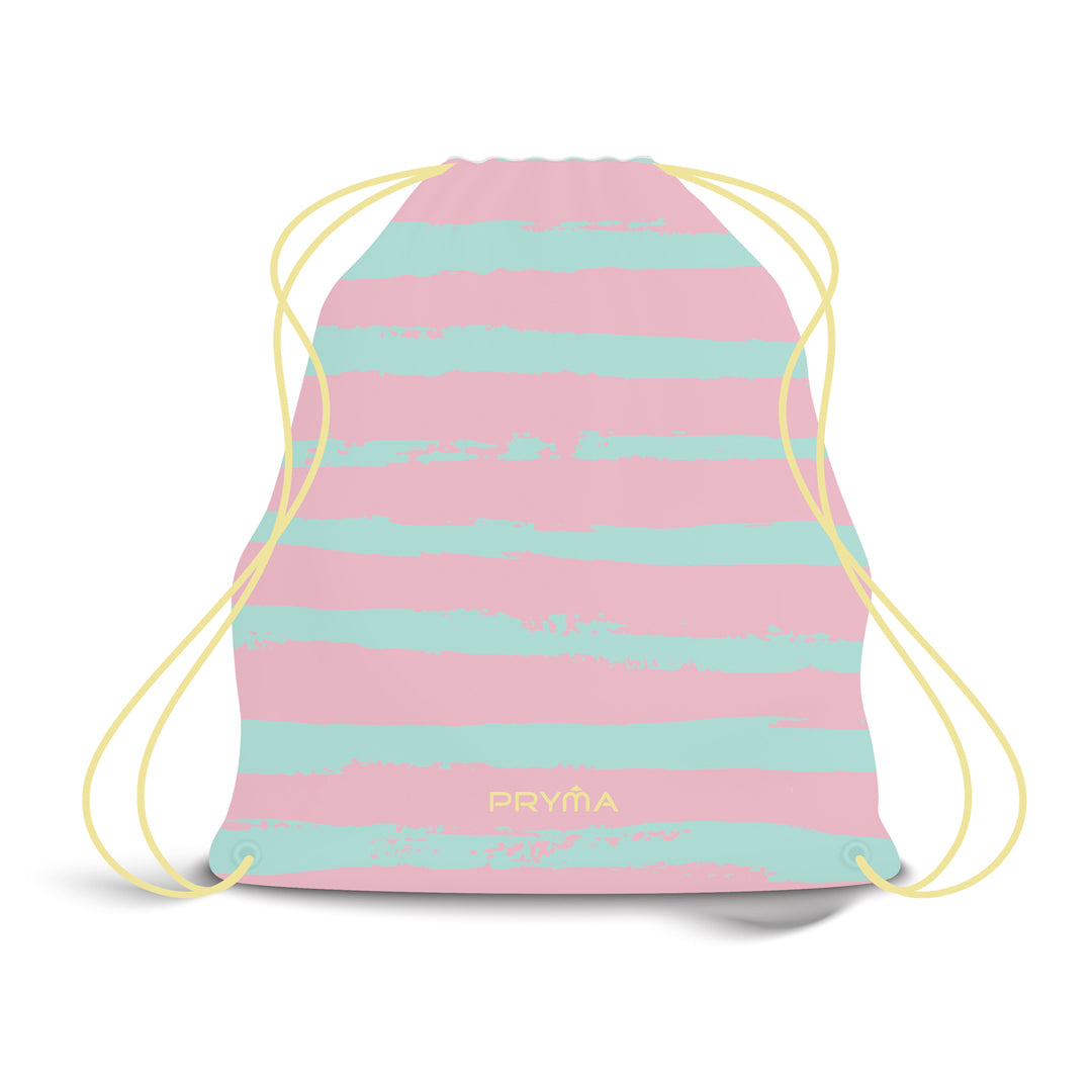 Zaino Sacco con Corde – Righe Orizzontali Rosa
