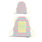 Zaino Sacco con Corde – Righe Orizzontali Rosa