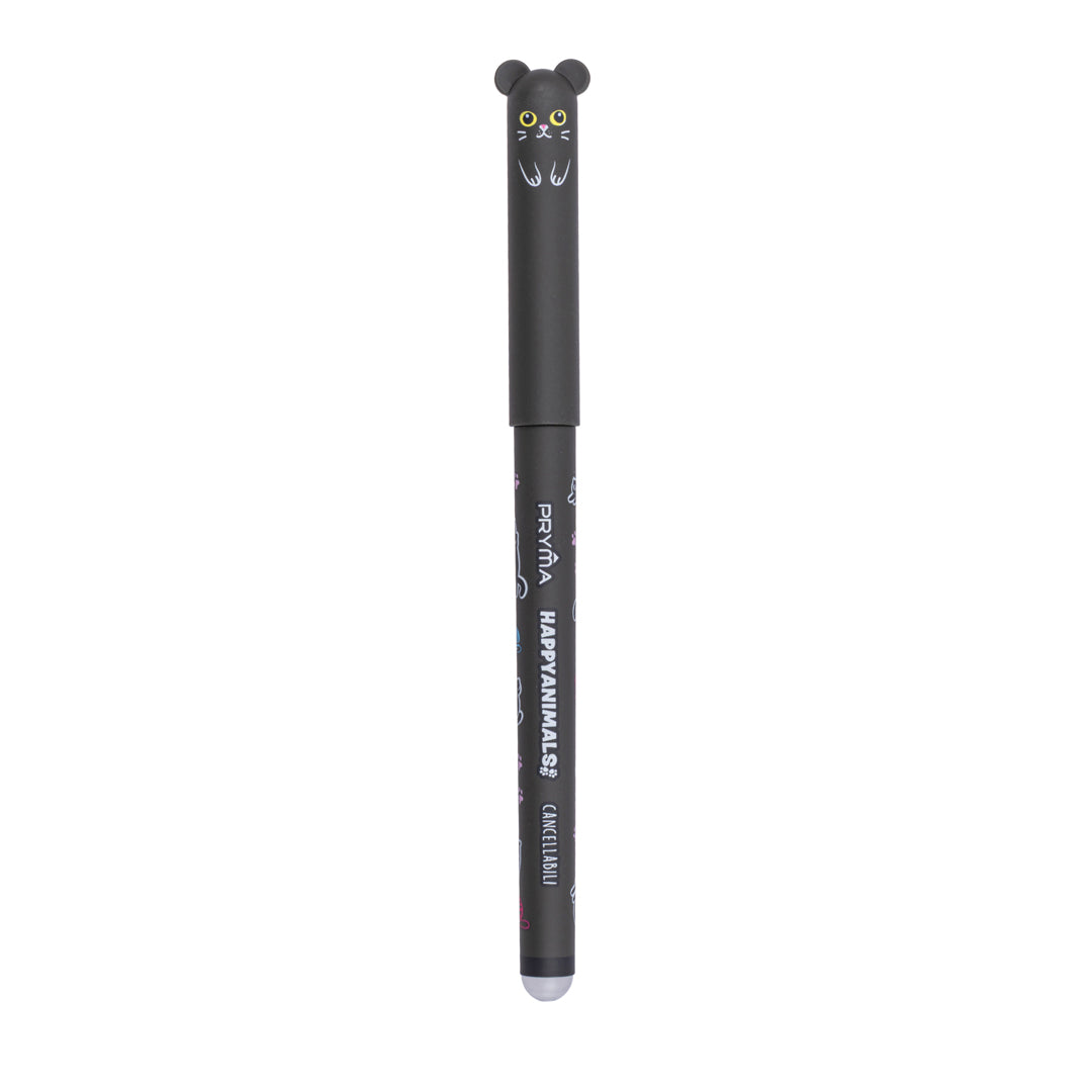 Penna Gel Cancellabile Happy Animals 0.7mm – Nero Gattino